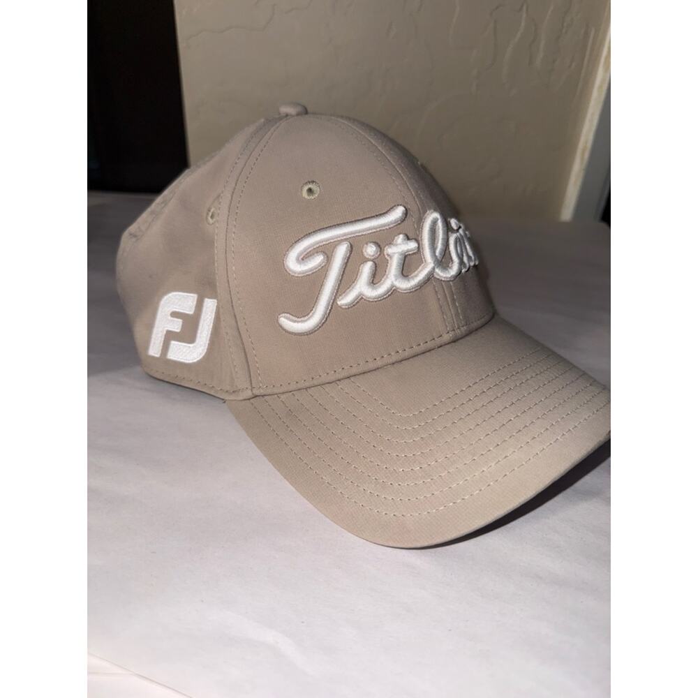 Titleist Adult Tour Performance Golf Hat tan with white embroidery logo - Picture 8 of 8